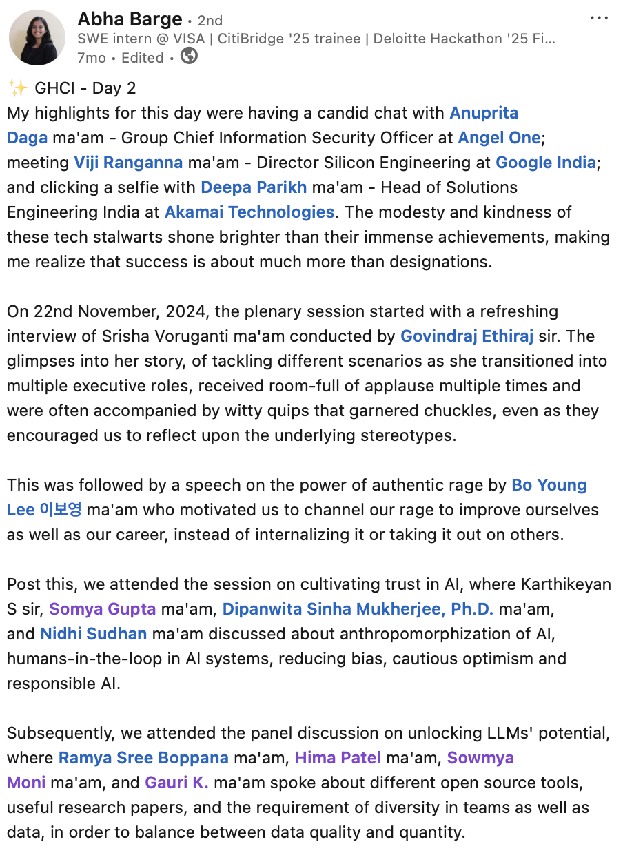 Feedback from attendee 2