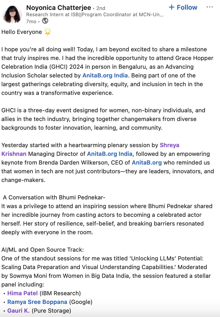 Feedback from attendee 3